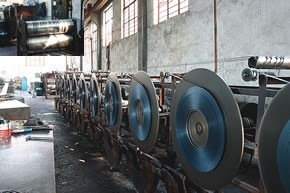 Blue steel packaging strips production line
